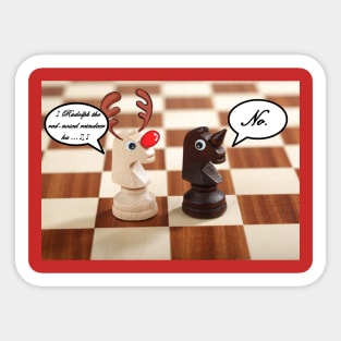 Funny Christmas Reindeer Chess Pieces Sticker